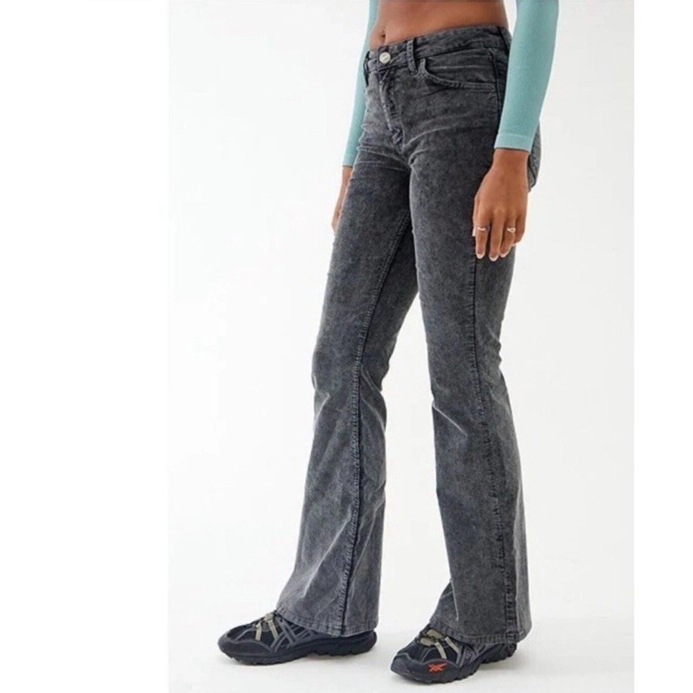 BDG Urban Outfitters Corduroy Pants Womens Size 27 Gray Flare Low Rise Stretch